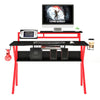 PVC Coated Ergonomic Metal Frame Gaming Desk Black and Red UPT-215118