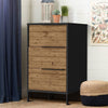 29" Wooden Storage Cabinet with 3 Drawers, Black & Brown By The Urban Port