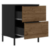 Wood and Metal Office Accent Storage Cabinet with 2 Drawers Black and Brown By The Urban Port UPT-225263
