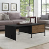 39" Wooden Coffee Table with Drawer, Brown and Black By The Urban Port