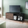 60" Wooden TV Stand with 2 Drawers, Brown and Black By The Urban Port