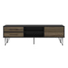 60 Wood and Metal TV Entertainment Stand with 4 Drawers Brown and Black By The Urban Port UPT-225266