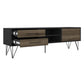 60 Wood and Metal TV Entertainment Stand with 4 Drawers Brown and Black By The Urban Port UPT-225266