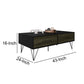 2 Removable Drawer Wooden Coffee Table With Hairpin Legs Black and Brown By The Urban Port UPT-225267