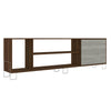 71 Wooden Entertainment TV Stand with 3 Open Compartments Brown and White By The Urban Port UPT-225271