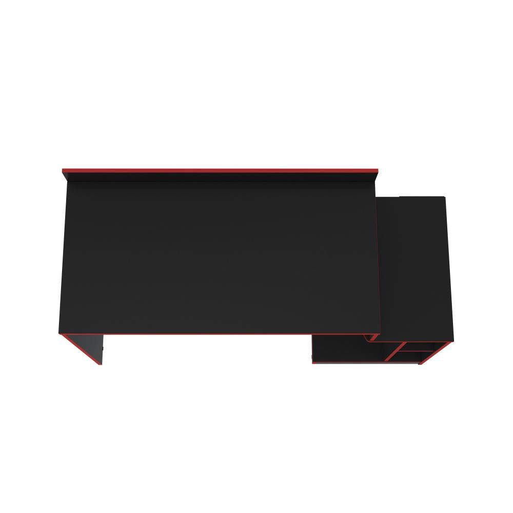 Wooden Rectangular Home Office Computer Gaming Desk Black and Red By The Urban Port UPT-225273