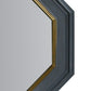 32 Octagonal Shape Wooden Floating Frame Flat Wall Mirror Gray By The Urban Port UPT-226280