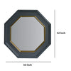 32 Octagonal Shape Wooden Floating Frame Flat Wall Mirror Gray By The Urban Port UPT-226280