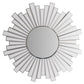 28 Round Floating Wall Mirror with Sunburst Design Frame Silver By The Urban Port UPT-226281