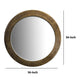 Round Layered Wooden Frame Decor Wall Mirror with Hand Carved Texture Brown By The Urban Port UPT-228539