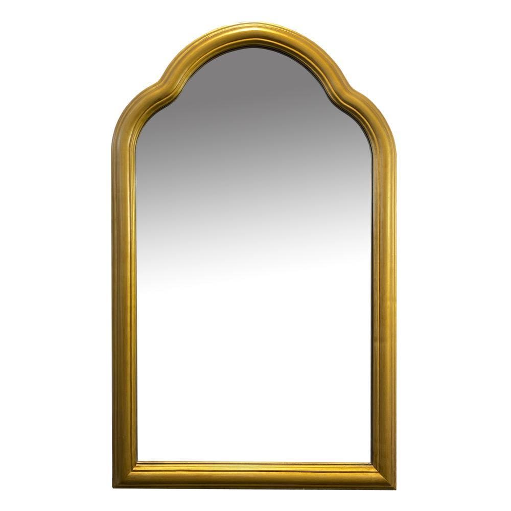 Arched Top Handcrafted Metal Encased Accent Wall Mirror Antique Gold By The Urban Port