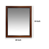 Molded Polystyrene Frame Wall Mirror with Beaded Details Cherry Brown By The Urban Port UPT-228545