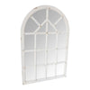 Arched Farmhouse Windowpane Wood Encased Wall Mirror Antique White By The Urban Port UPT-228701