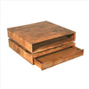32 Inch Square Box Design Wooden Coffee Table with Swivel Storage Top and Drawer,Brown By The Urban Port UPT-229063