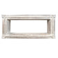 Rectangular Mango Wood Wall Mounted Shelf with Carved Details Antique White UPT-229608