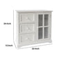 23.62 3-Drawer Wooden Storage Cabinet with Glass Door and Round Knobs White By The Urban Port UPT-230665