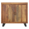 32" 2-Door Wooden Accent Storage Cabinet with Engraved Circular Design, Brown By The Urban Port
