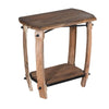 24 Retro Rectangular Wooden End Side Accent Table with Bottom Shelf Natural Brown By The Urban Port UPT-230853
