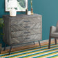 29" Chevron Pattern Wooden 4 Drawer Accent Dresser Chest with Angled Metal Legs, Gray By The Urban Port