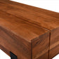 18 Inch Industrial Rectangle Wooden Coffee Table With Metal And Sled Base Brown And Black By The Urban Port UPT-231469