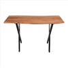 30 Inch Industrial Wooden Console Sofa Entryway Table With X Base & Metal Legs, Brown And Black By The Urban Port
