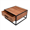 Two Tone Mango Wood Storage Bedside End Table With 1 Drawer Black And Brown By The Urban Port UPT-231473