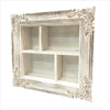 Floral Carved Rectangular Storage Mango Wood Display Wall Shelf, Distressed White By The Urban Port