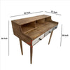 42 Inches 3 Drawer Study Table with Elevated Shelf and Detachable Legs Brown By The Urban Port UPT-233498