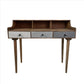 42 Inches 3 Drawer Study Table with Elevated Shelf and Detachable Legs, Brown By The Urban Port