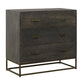 Roy 32 Inch 3 Drawer Mango Wood Dresser Chest Rustic Bronze Metal Frame Gray By The Urban Port UPT-237995