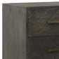 Roy 32 Inch 3 Drawer Mango Wood Dresser Chest Rustic Bronze Metal Frame Gray By The Urban Port UPT-237995