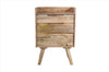 24 Inches 3 Drawer Mango Wood Bedside Table With Grains And Tray Top Oak Brown By The Urban Port UPT-237997