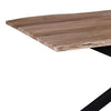 79 Inch Rectangular Live Edge Top Mango Wood Dining Table Crossed Legs Brown Black By The Urban Port UPT-238003