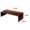 52.8 Inch Mary Live Edge Coffee Table with Metal Panel Top Brown and Black By The Urban Port UPT-238063