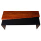 Rectangular Wood and Metal Panel Top Industrial Coffee Table with Grains Brown and Black By The Urban Port UPT-238063