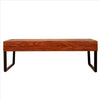 Rectangular Wooden Industrial Coffee Table with Metal Sled Base Brown and Black By The Urban Port UPT-238064