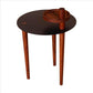 Round Metal Top Side Table with Rotatable Tray and Tripod Legs Brown and Black By The Urban Port UPT-238066