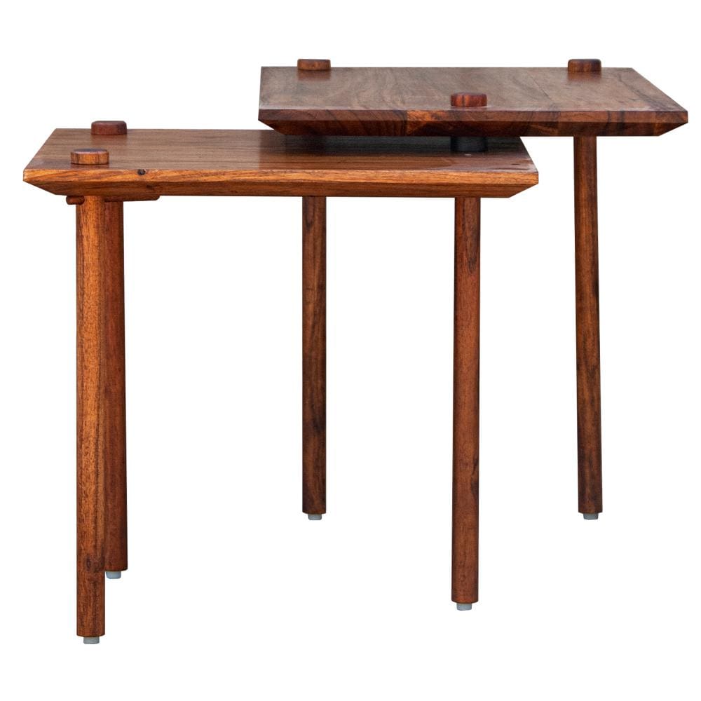 18 Inch Rectangular End Table with Pull Out Extension and Grain Details Brown By The Urban Port UPT-238068