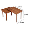 Solid Wood End Table with Pull Out Extension and Grain Details Dark Brown By The Urban Port UPT-238068