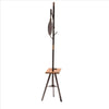 Standing Metal Coat Rack with Conjoined Mirror and Wooden Desk Brown and Black By The Urban Port UPT-238072