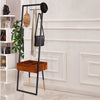 71 Inch Metal Coat Stand with Mirror and 1 Drawer, Brown and Black By The Urban Port