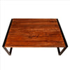 48 Inches Wooden Top Industrial Coffee Table with Metal Sled Base Brown and Black By The Urban Port UPT-238074