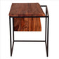 21 Inches Salvaged Design Solid Wood Industrial End Table with Metal Base, Brown and Black By The Urban Port