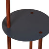 29 Inch Round Metal Top End Table with Inbuilt Wooden Pole Brown and Black By The Urban Port UPT-238079