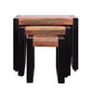 Rectangular Wooden Stacking Nesting Table with Metal Base Set of 3 Brown and Black By The Urban Port UPT-238090