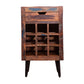 9 Bottle Storage Wine Rack Cabinet with 1 Drawer and Angled Metal Legs Brown By The Urban Port UPT-238092