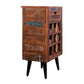 9 Bottle Storage Wine Rack Cabinet with 1 Drawer and Angled Metal Legs Brown By The Urban Port UPT-238092