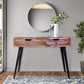 43 Inch 2 Drawer Reclaimed Wood Console Table, Angled Legs, Multi Tone Pastel Accent, Brown, Black By The Urban Port