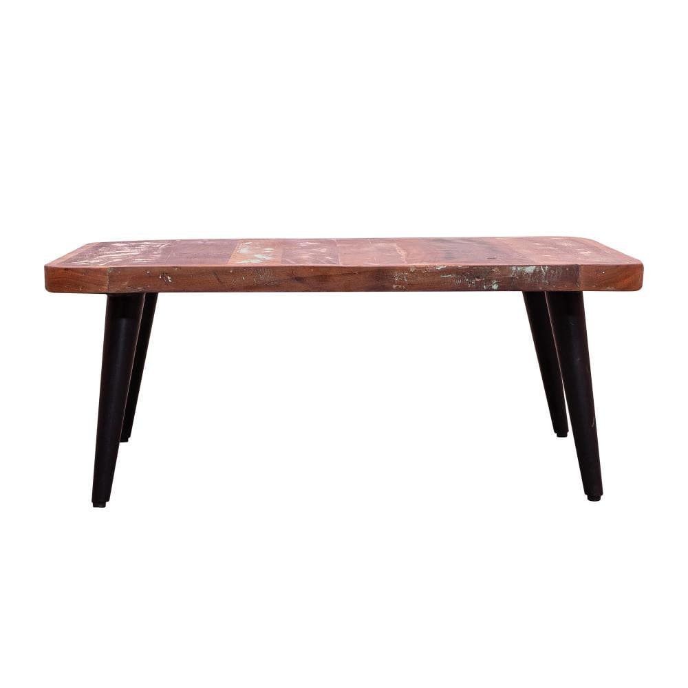 Dual Tone Rectangular Wooden Top Coffee Table with Angled Legs Brown and Black By The Urban Port UPT-238094