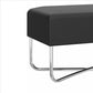 Pouffe with Rectangular Fabric Seat and Inbuilt Wooden Tray Black and White By The Urban Port UPT-238279